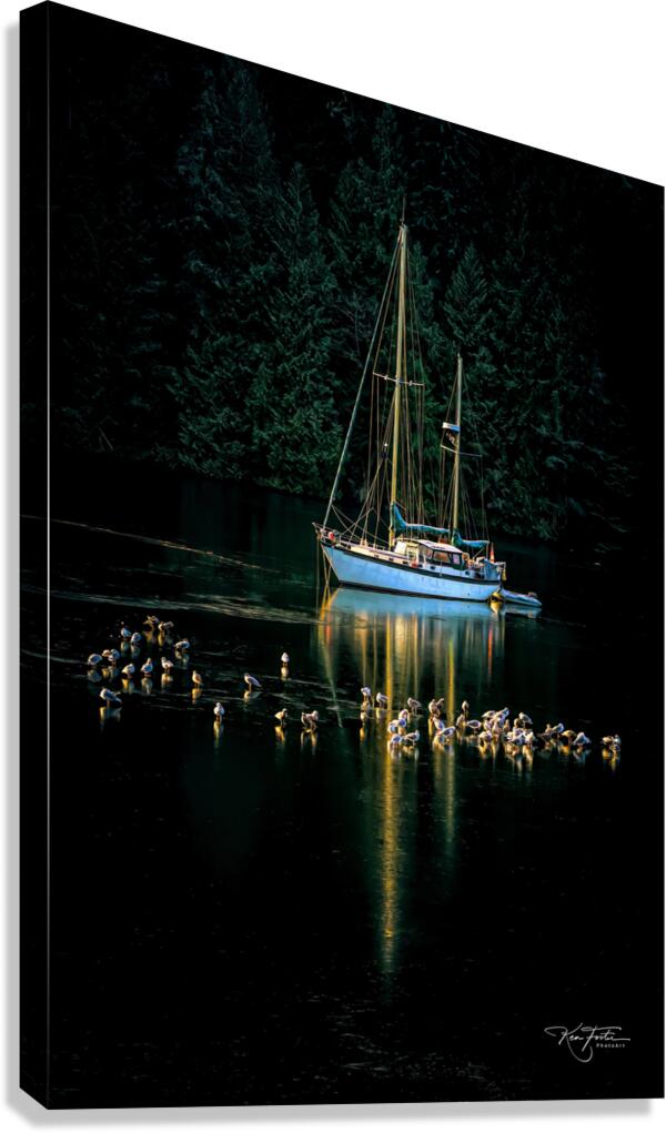Anchored in Ice  Canvas Print