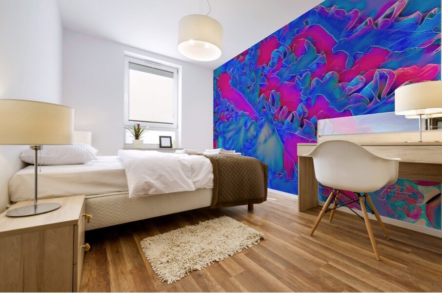 With Blue Pink Mural print